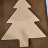 A leather tree used for gifts or holiday tree ornaments.