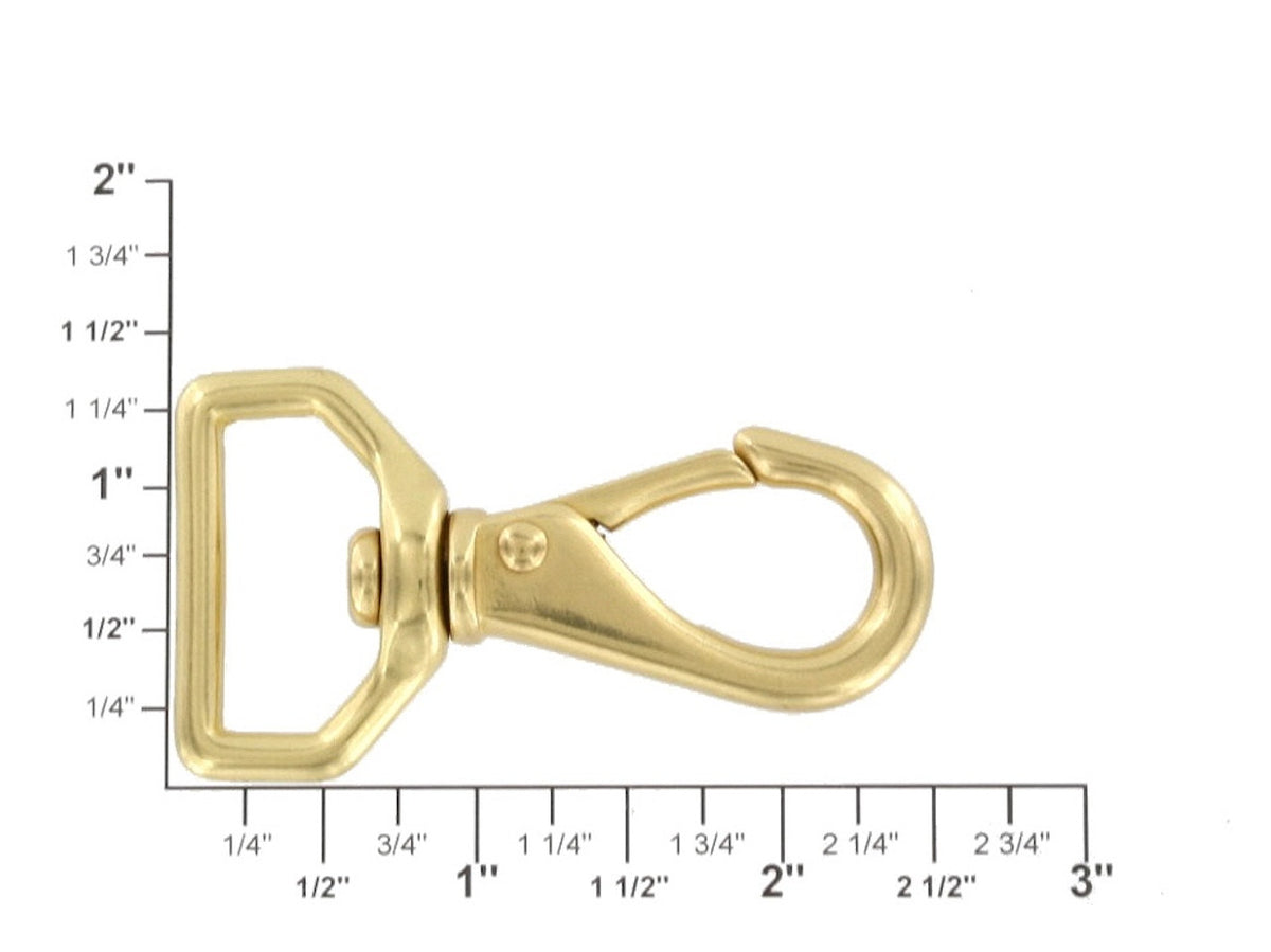 240 Natural Brass, Swivel Lever Snap, Solid BrassLL, 1” Maker's