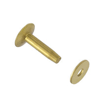 Load image into Gallery viewer, BRB09 #9 Brass Rivets w/ Burrs, Solid Brass (100 sets per bag), Multiple Sizes
