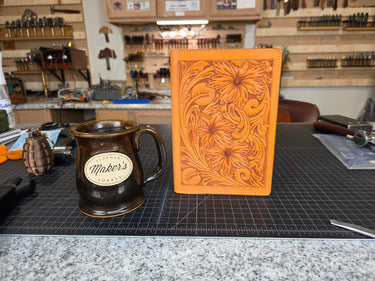 Mini Padfolio Floral Design Leather Pattern By Matt Wanner
