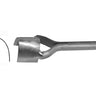 Metal pointed end strap punch tool on a white background