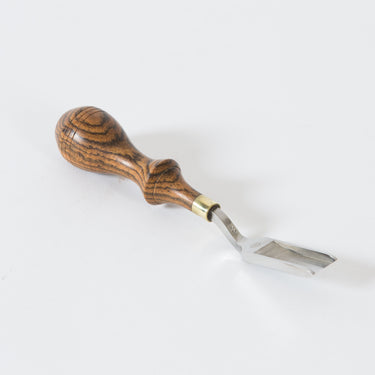 A straight french edger 10 tool by Ron's Tools used for leatherworking and leathercraft on a white background.