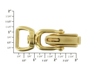 B9570 3/4" Natural Brass, Swivel Snap w/ Locking Jaw, Solid Brass
