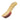 A wooden rougher tool used for texturing leather, with a wooden curved handle, and a metal detachable pad for the abrasive surface. Laid out on a white background.