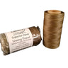 Two spools of MLS Superior Hand Sewing Thread, one standing upright and the other lying horizontally, in a shade of brown.