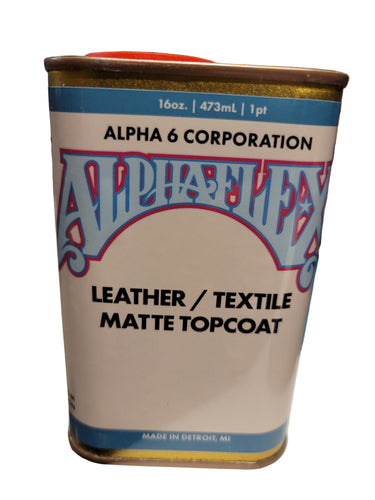 A can of Alpha 6 Corporation Leather / Textile Matte Topcoat.