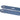 Two blue belt end template pieces with holes and branding on a white background.