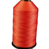 A spool of orange-brown bonded nylon thread on a white background.