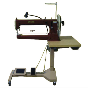 A large industrial sewing machine, known as the King Cobra Class 4-25 Machine, designed for sewing leather and other materials, displayed against a white background.