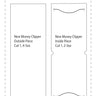 A diagram showing the outlines of two pieces for a new money clipper wallet project.