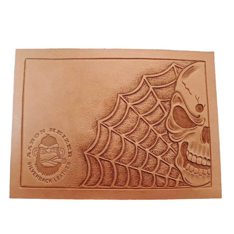 Skull and Spider Web Tooling Pattern – Maker's Leather Supply skull-and-spider-web-tooling-pattern-maker-s-leather-supply