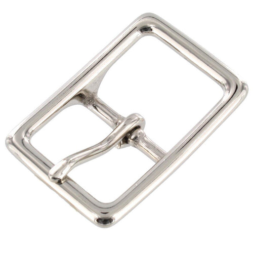 121 Nickel Plate, Center Bar Buckle, Solid Brass-LL, 1