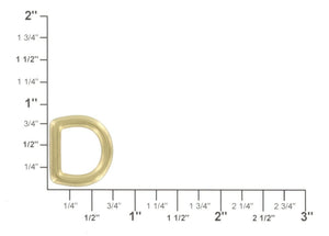 2011 Natural Brass, D-Ring, Solid Brass-LL, Multiple Sizes