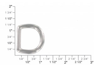 2011 Nickel Plate, D-Ring, Solid Brass-LL, Multiple Sizes