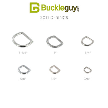 2011 Nickel Plate, D-Ring, Solid Brass-LL, Multiple Sizes