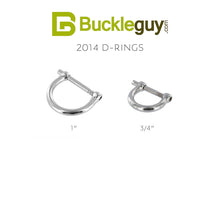 Load image into Gallery viewer, 2014 Nickle Plate, D-Ring with Screw, Multiple Sizes