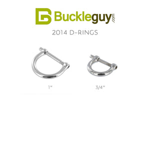 2014 Nickle Plate, D-Ring with Screw, Multiple Sizes