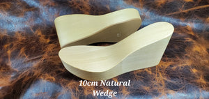 Wooden 10cm Wedge Shoe Base
