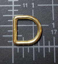 Load image into Gallery viewer, 1/2 &quot; Shiny Brass Cast D-Ring, Zink Alloy