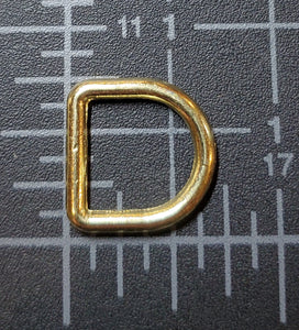 1/2 " Shiny Brass Cast D-Ring, Zink Alloy