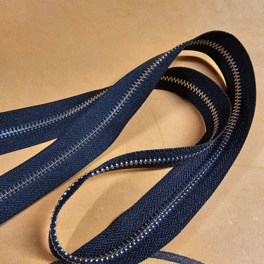 YKK® EVERBRIGHT Zipper by the Yard, #5, Nickel/Black