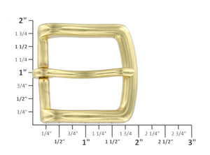 B1049 Natural Brass, Heel Bar Buckle, Solid Brass-LL, Multiple Sizes