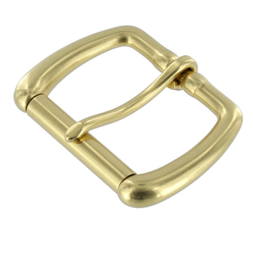 B1187 Natural Brass, Roller Buckle, Solid Brass-LL, 1.5