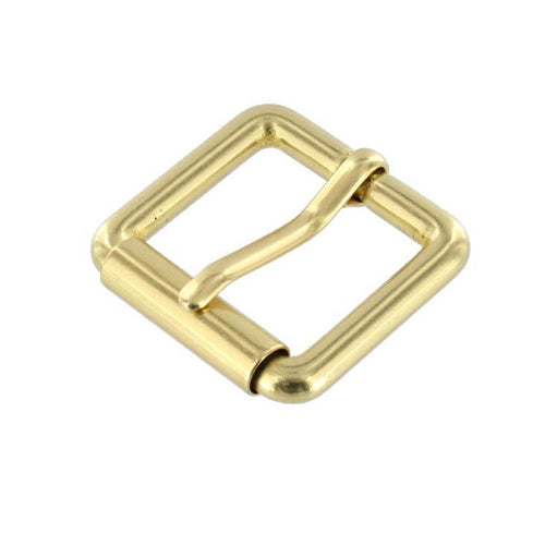 B7100 Natural Brass, Roller Buckle, Solid Brass-LL, 1