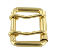 Load image into Gallery viewer, B7348 Natural Brass, Double Prong Roller Buckle, Solid Brass-LL, Multiple Sizes