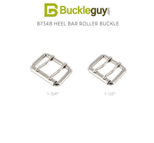 Load image into Gallery viewer, B7348 Nickle Plate, Double Prong Roller Buckle, Solid Brass-LL, Multiple Sizes