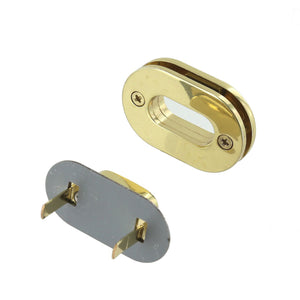 B8706 Brass Plate, Oval Magnetic Closure, Zinc