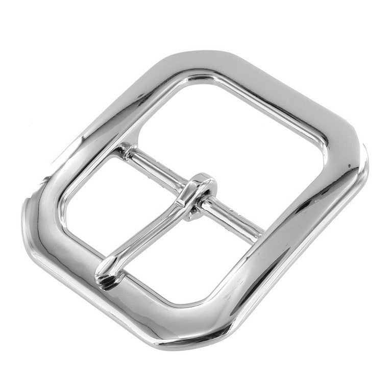 B9312  Nickel Plate, Center Bar Buckle, Solid Brass LL, 1.5