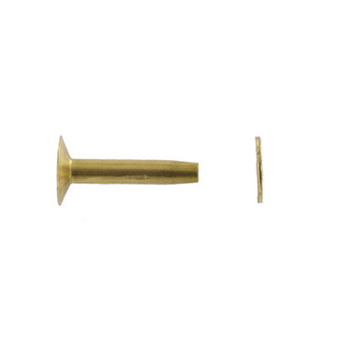 BRB12 #12 Brass Rivets w/ Burrs, Solid Brass (100 sets per bag), Multiple Sizes