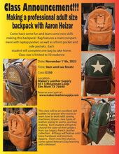 Load image into Gallery viewer, Making a professional backpack Nov 11, 2023