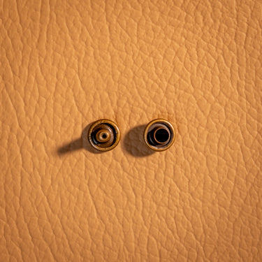 Double Cap Domed Rivet, 7mm Antique Brass, 100pk