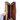 Open brown leather wallet held by a hand on a white background