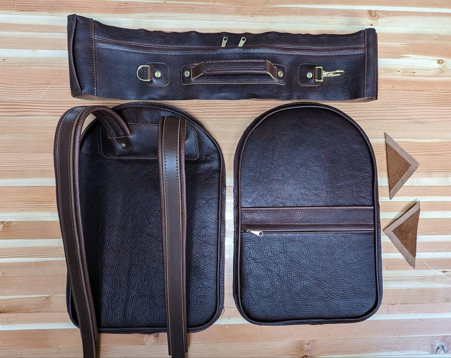Aaron teaching leatherworking class