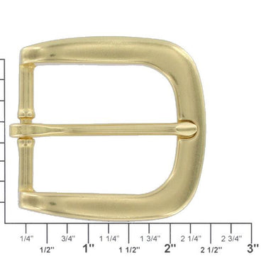T3139 Natural Brass, Heel Bar Buckle, Solid Brass-LL, 1.5"