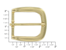 Load image into Gallery viewer, T3139 Natural Brass, Heel Bar Buckle, Solid Brass-LL, 1.5&quot;
