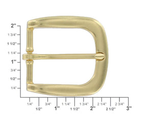 T3139 Natural Brass, Heel Bar Buckle, Solid Brass-LL, 1.5"