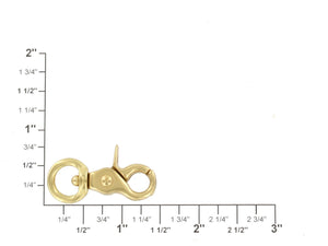 3012A 3/8" Natural Brass, Extra Mini Swivel Trigger Snap, Solid Brass-LL