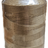 A spool of taupe/sand bonded nylon thread with a white background.