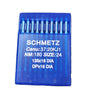 A pack of SCHMETZ sewing machine needles displayed on a surface, with the brand name visible on the packaging.