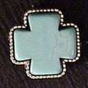 (114) Framed Turquoise Cross 1" - 1996150
