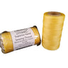Two spools of MLS Superior Hand Sewing Thread, one displayed vertically and the other horizontally, showing the yellow color and branded label.