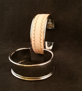 Metal Cuffs for Leather Inlay (NARROW)