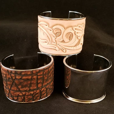 Metal Cuffs for Leather Inlay