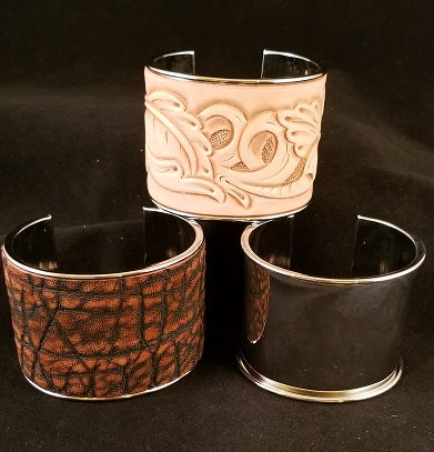 Metal Cuffs for Leather Inlay