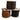 Three spools of leather lace in light brown, dark brown, and black colors, placed on a wooden surface.