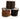 Three spools of leather lace in light brown, dark brown, and black colors, placed on a wooden surface.